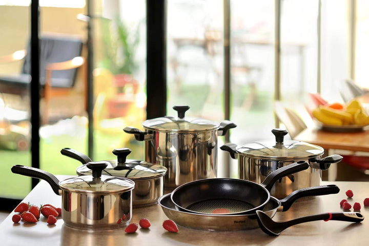 Tefal G726S204 Set, Edelstahl, 24 cm und 28 cm, 2-teilig Kochgeschirr, Comfort Max, Bratpfannen, Sch