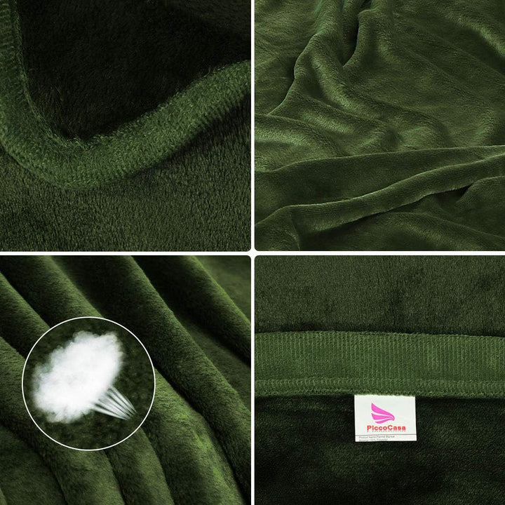PiccoCasa Kuscheldecke Tagesdecke Fleecedecke mit Rand Microfaser Decke Weiche Warme Leichte Decke 3