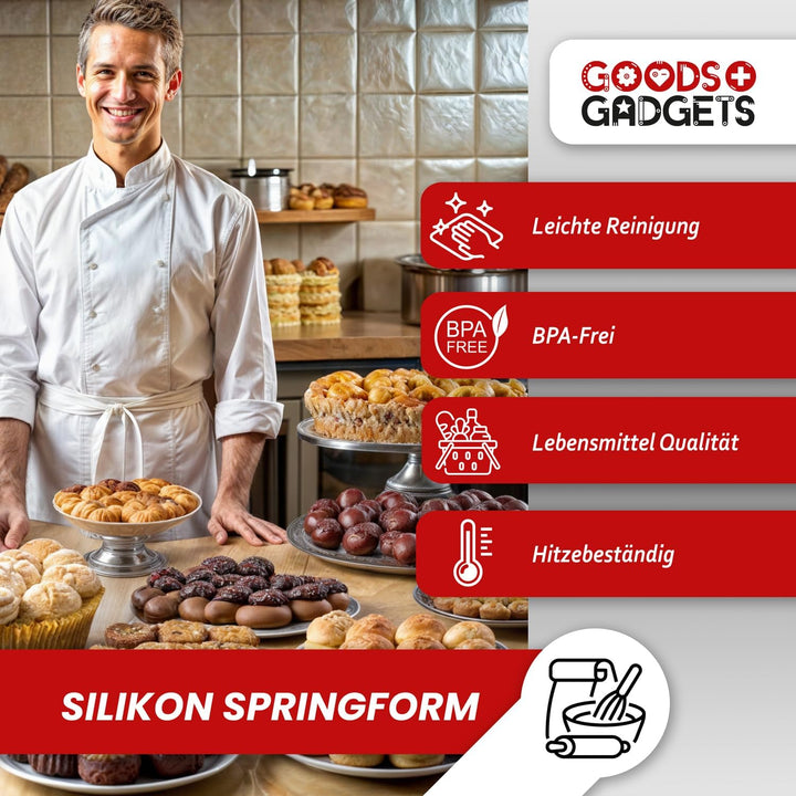GOODS+GADGETS Silikon Springform Antihaftbeschichtete Kuchen Backform (Kastenform), Kastenform