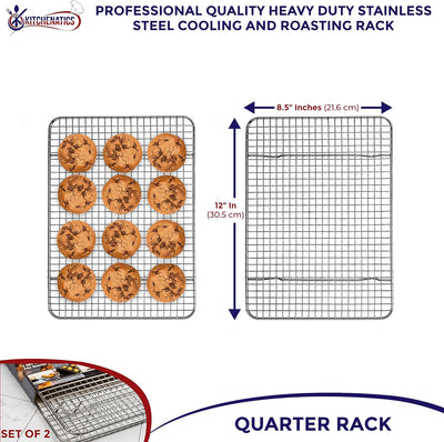 Grillrost Und Kühlregal Aus Edelstahl, Passend Für Kleine 1/4 Backbleche Zum Backen Von Keksen Und K