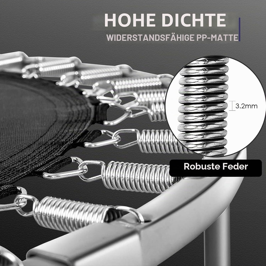 KOMFOTTEU Mini Trampolin Ø 96 cm, zusammenklappbares Fitnessbett, Kindertrampolin mit rutschfesten F