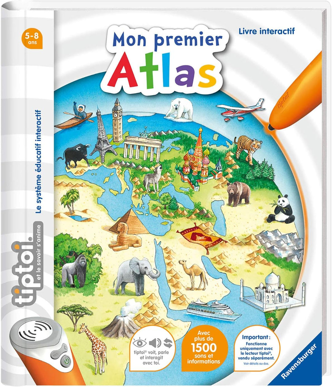 Ravensburger – Tiptoi – Buch (französischsprachige Version) Erster Tiptoi-Atlas, Erster Tiptoi-Atlas