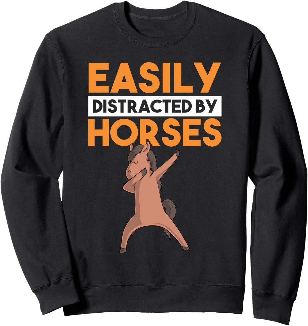 Lustiger Tupftanz von Pferden leicht ablenkbar Sweatshirt
