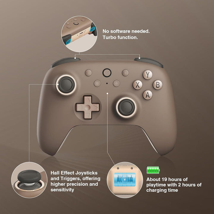 8bitdo Ultimate 2C Wireless Controller für Windows-PC und Android, mit 1000 Hz Abfragerate, Hall-Eff