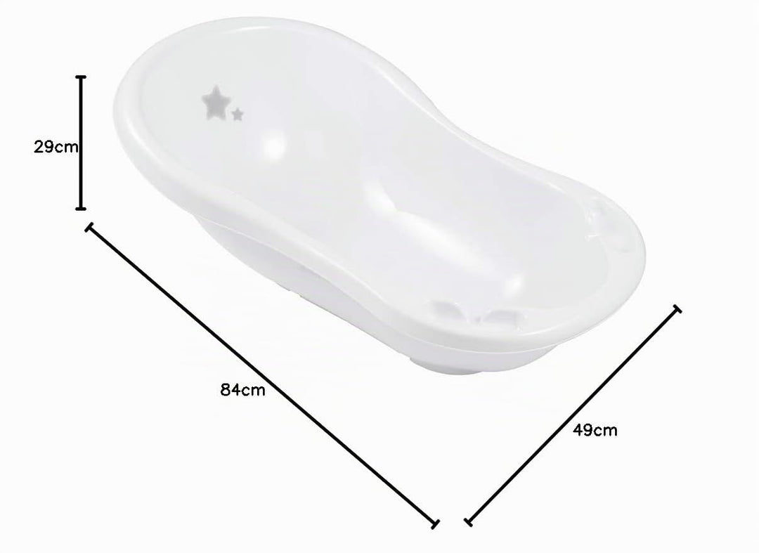 keeeper Star Ergonomische Babywanne mit Stöpsel, Ab 0 bis ca. 12 Monate, 84 cm, Maria, Weiss weiss 8