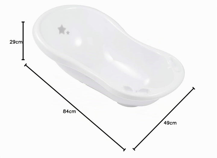keeeper Star Ergonomische Babywanne mit Stöpsel, Ab 0 bis ca. 12 Monate, 84 cm, Maria, Weiss weiss 8