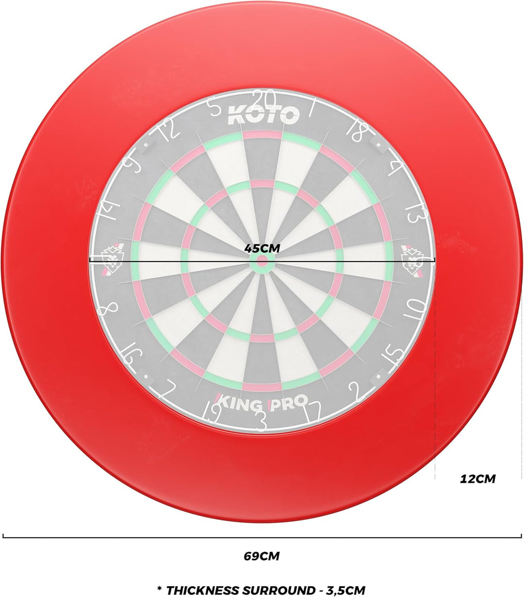 KOTO - Dartscheiben Surround Rot, dartscheibe schutzring für unterwegs, Einfach EIN zu packen und mi
