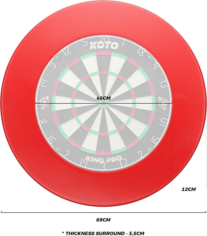 KOTO - Dartscheiben Surround Rot, dartscheibe schutzring für unterwegs, Einfach EIN zu packen und mi