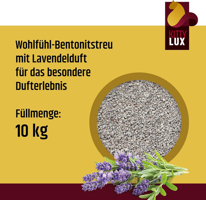 KittyLux klumpende Katzenstreu Ultimate Relax 3x10kg mit Lavendelduft für Sensible Katzen, Klumpstre