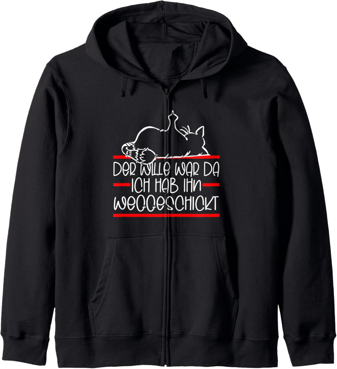 faule Katze Spruch - der Wille war da - Katzen Kapuzenjacke
