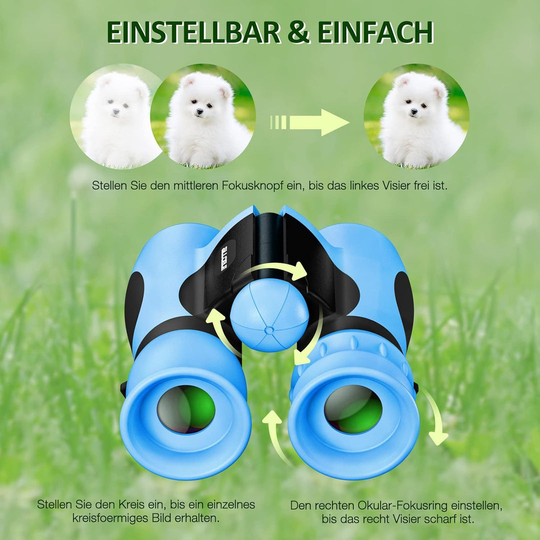 ALLCELE Leichtes W8 Fernglas für Kinder, Starker Vergrösserung 8 * 21 Feldstecher, Outdoor Explorati
