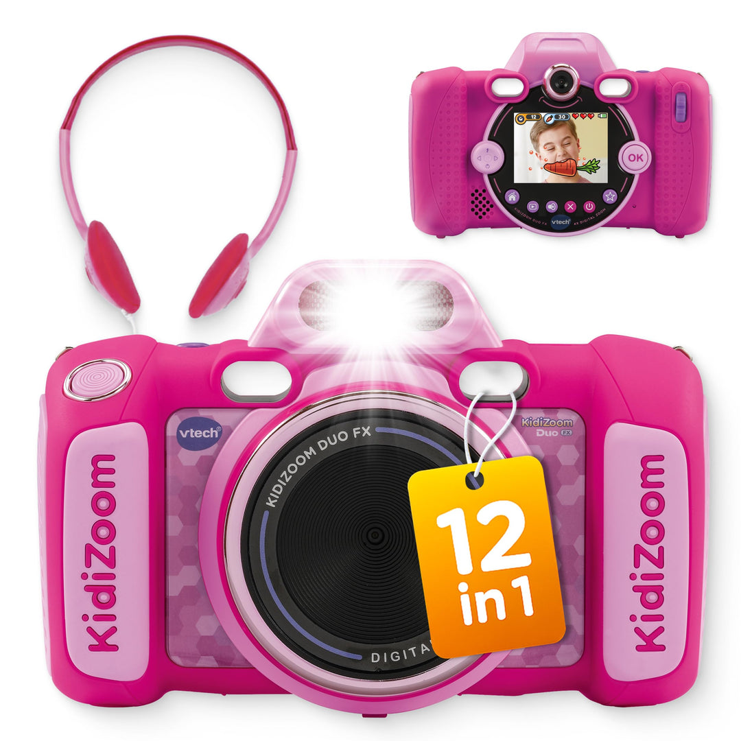 VTech KidiZoom Duo FX in Pink – Robuste Digitalkamera mit kreativen Apps und Spielfunktionen – Für K