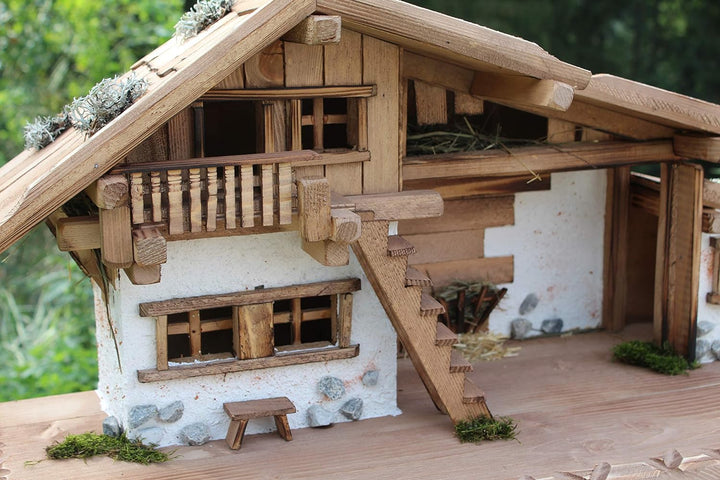 Holzbau Fuchs Weihnachtskrippe- Krippe Krippenstall Weihnachten-Weihnachtskrippe (Krippe W20 ohne, K