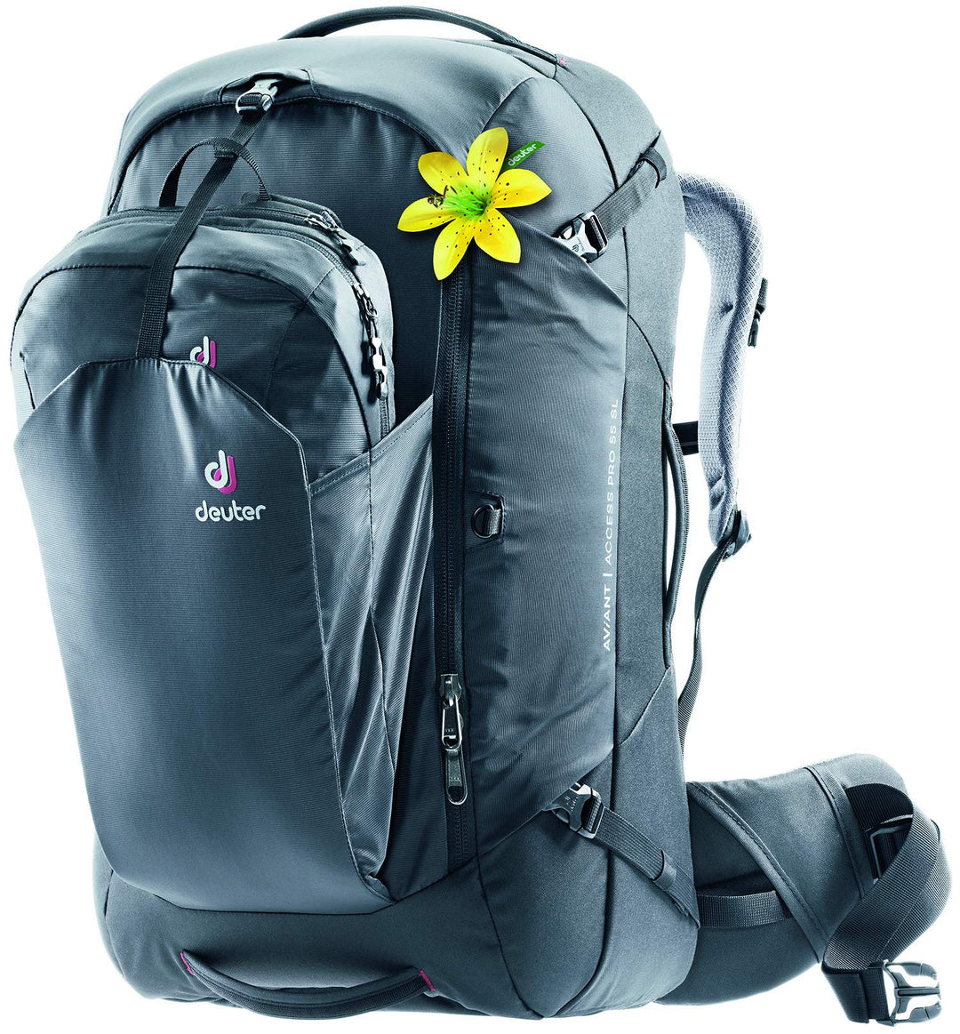 Deuter AViANT Access Pro 55 SL Damen Reiserucksack mit Daypack Schwarz, Schwarz