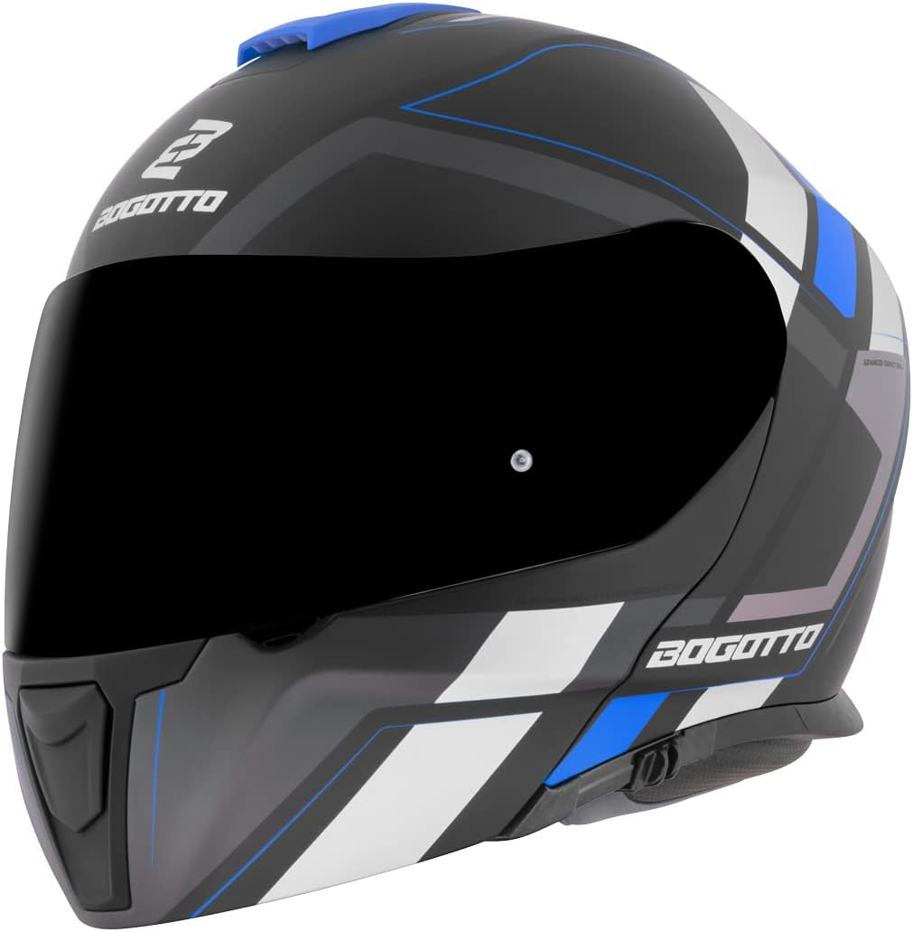 Bogotto FF403 Murata Klapphelm (Blue/Black,S (55/56)) S (55/56) Blau/Schwarz, S (55/56) Blau/Schwarz