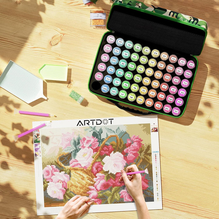 ARTDOT 5D Diamond Painting Zubehör Boxen, 60 Stück Diamond Painting Koffer für Diamond Painting Bild