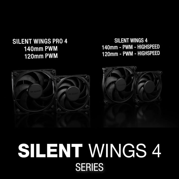 be quiet! SILENT WINGS PRO 4 120mm PWM 4-pin Gehäuselüfter Schwarz BL098 Single