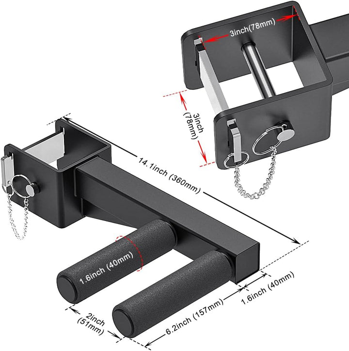 Dip-Stangen-Aufsatz für 2 x 2 Zoll und 3 x 3 Zoll Power Rack, rutschfeste breite und schmale Griffe,