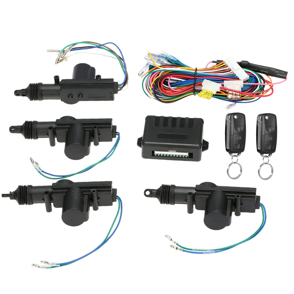Shkalacar 12V Universal Autotürschloss Zentralverriegelung Komplett Set Auto Türschloss Keyless Entr