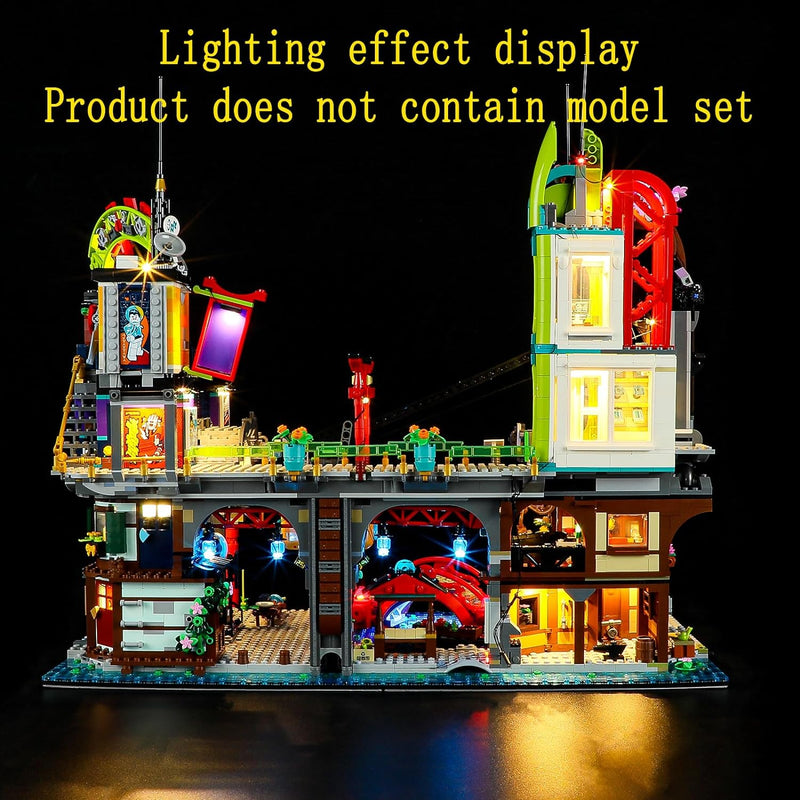 GEAMENT LED Licht-Set Kompatibel mit Lego Die Märkte von NINJAGO City (NINJAGO City Markets) - Beleu