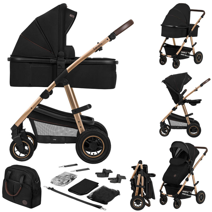 LIONELO Amber Kinderwagen 2 in 1 Kombikinderwagen, Kinderwagen Set mit sportlichen Sitz und fester B