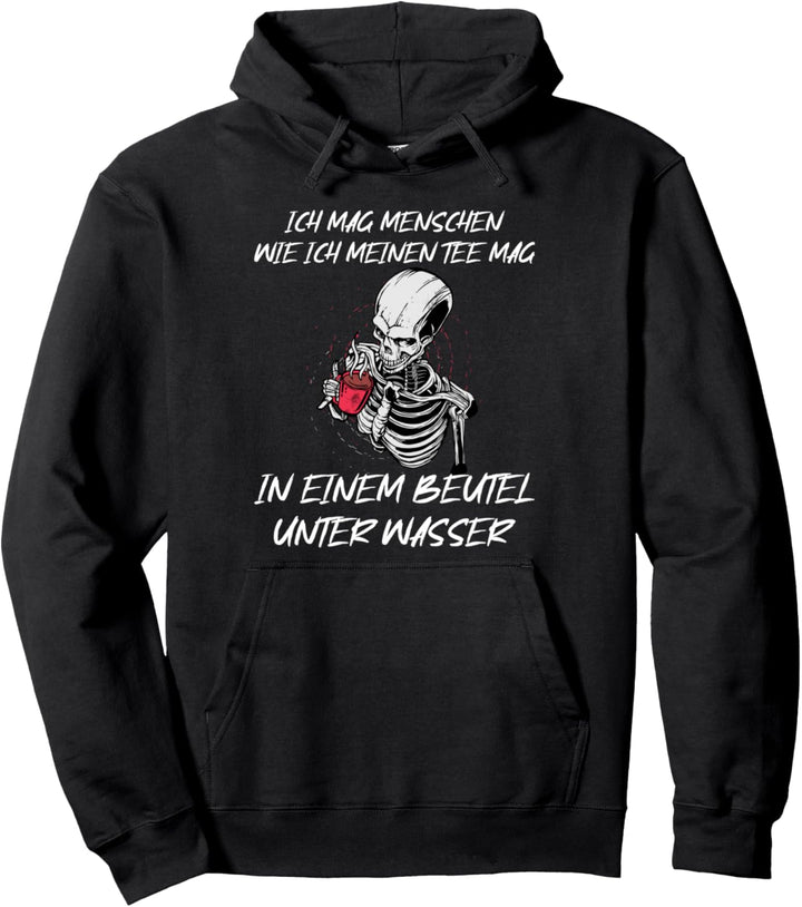 Ich Mag Menschen Tee Schwarzer Humor Sensenmann Skelett Pullover Hoodie