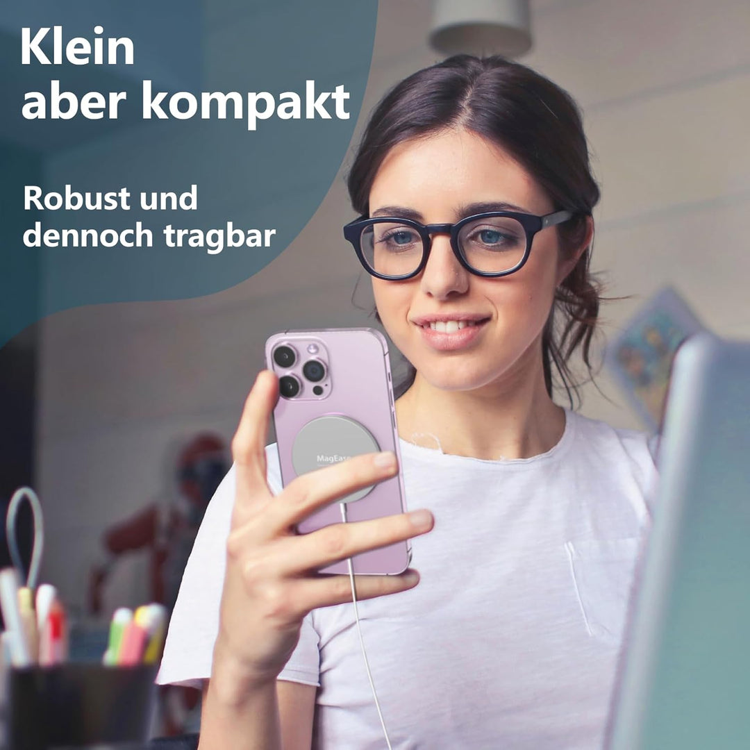 EXW für Mag-Safe Ladegerät, kabelloses Ladegerät, 15W Induktive Ladestation für iPhone 17/16/15/14/1