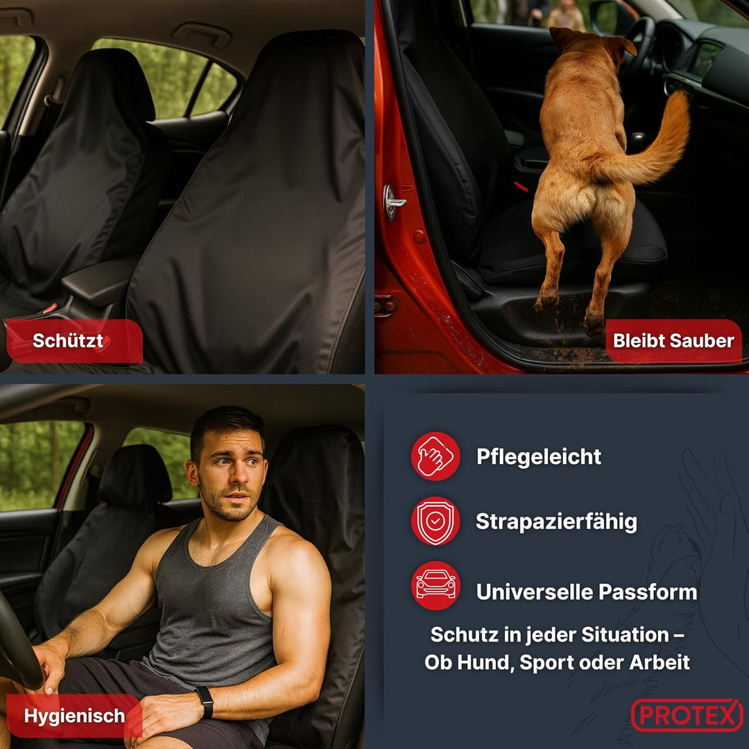 PROTEX Sitzschoner für Autositze - Werkstattschoner - Rutsch- und wasserfestes, schmutzabweisendes O