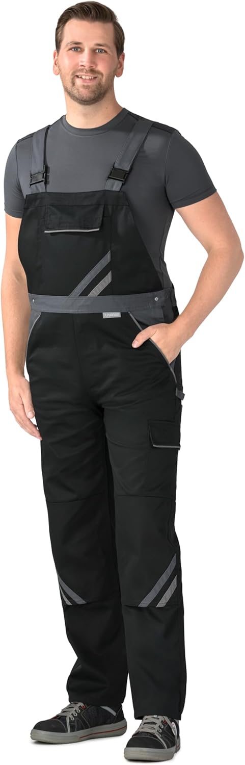 Planam Herren Latzhose Highline Latzhose (1er Pack) 110 schwarz/schiefer/zink, 110 schwarz/schiefer/