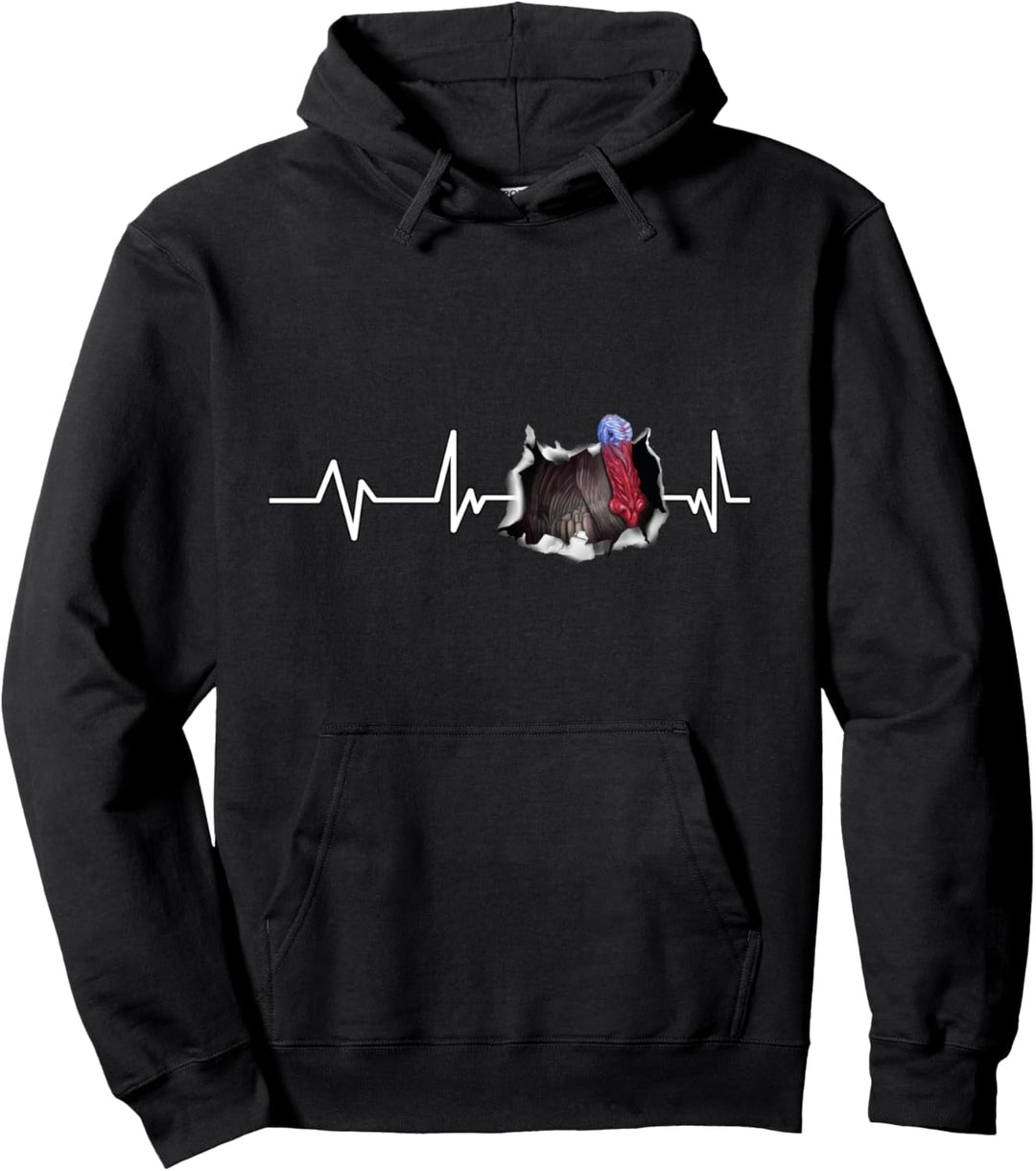 Truthahn Herzschlag Truthahn Geschenk Truthahn Pullover Hoodie