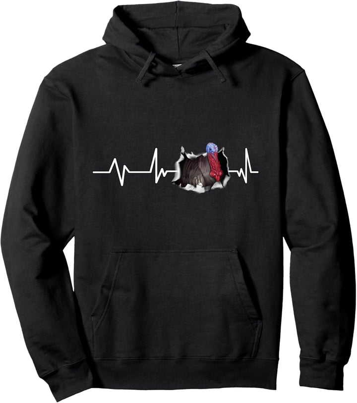 Truthahn Herzschlag Truthahn Geschenk Truthahn Pullover Hoodie