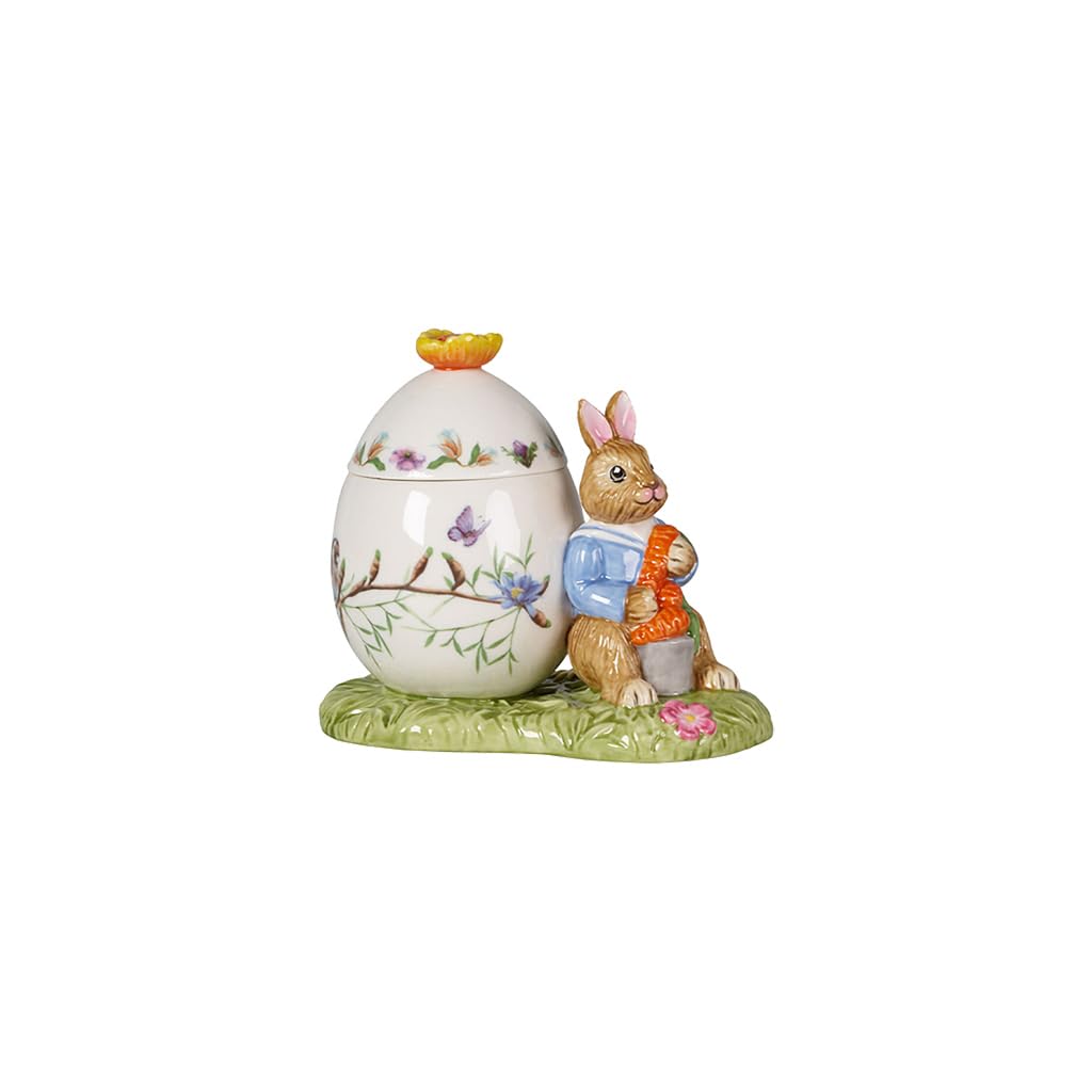 Villeroy und Boch Bunny Tales Osterei Max mit Möhre, dekorative Dose für Leckereien, Hartporzellan,