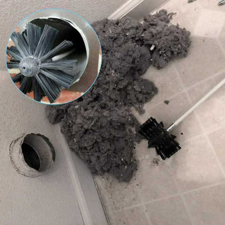 Kaminbürste Stange Set, Durchmesser 100mm, Kaminbürste enthält 9 Flexible Stangen 410mm und 2 Bürste