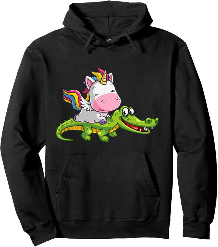 Einhorn Magischer Alligator Reptilien Zootiere Top Krokodil Pullover Hoodie