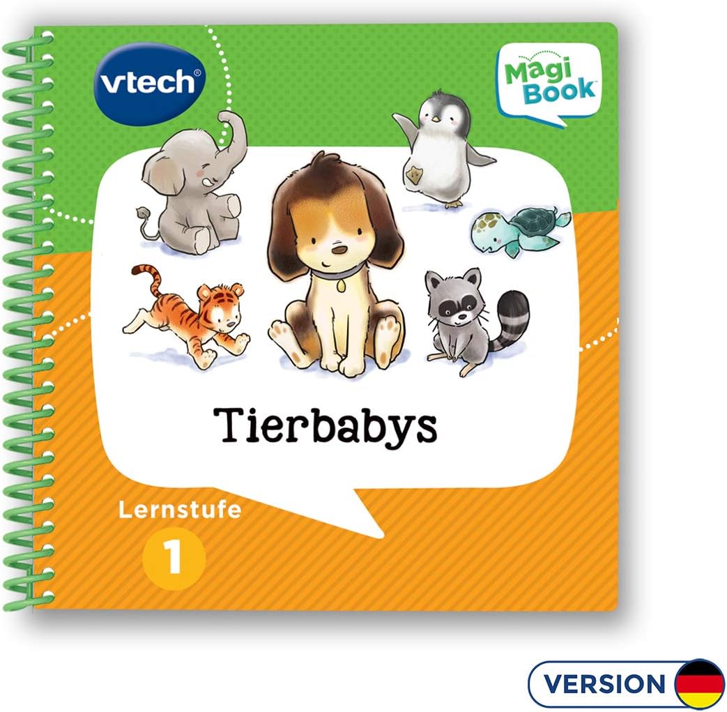 Vtech 80-480004 Lernstufe 1-Tierbabys MagiBook Lernbücher, Mehrfarbig & 80-481204 Lernstufe 1 - EIN