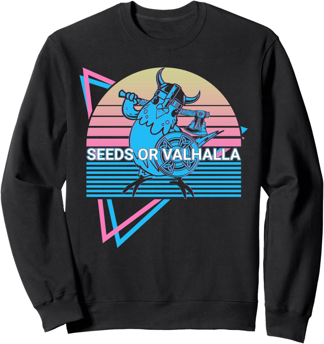 Wellensittich-Sittich, Retro-Samen oder Valhalla Sweatshirt