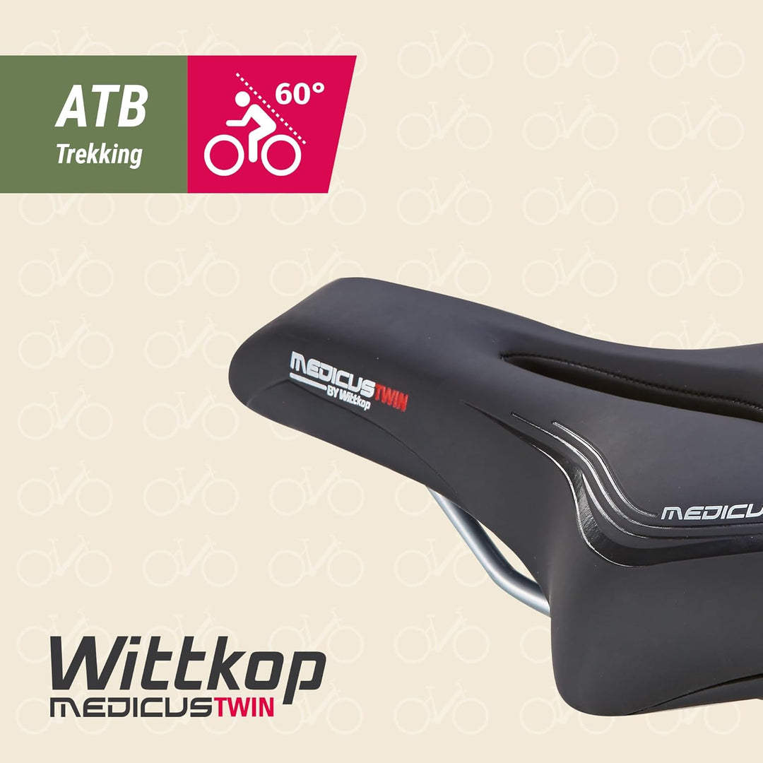 Prophete Wittkop Medicus Twin Sattel | Trekkingsattel | Fahrradsattel | Geleinlage und Elastomerdämp