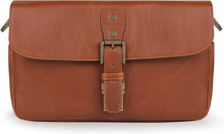 MegaGear MG1525 Kameratasche - Kuriertasche aus Leder für Spiegellose, Sofortbild - und DSLR Kameras