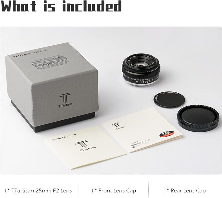 TTARTISAN 25mm F2 APS-C Objektiv, Kompatibel mit MFT M4/3 Mount Mirrorless Kamera epm1 emp2 E-PL1 E-
