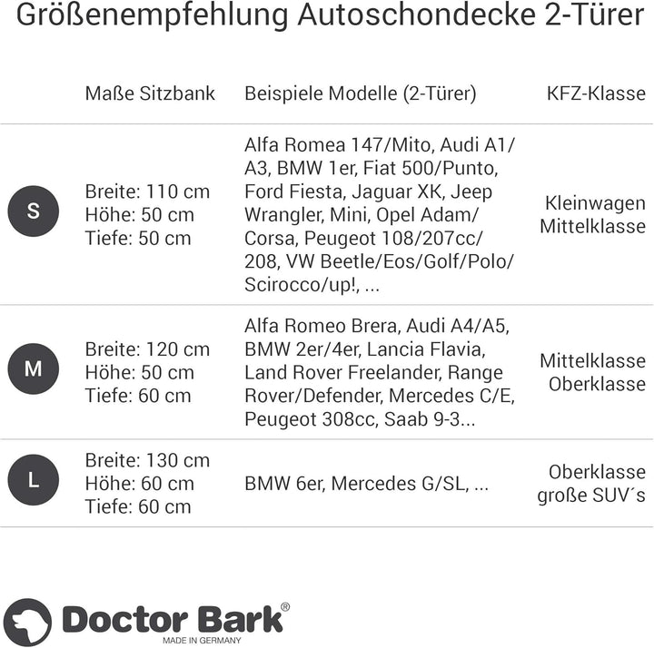 Doctor Bark gepolsterte Cabrio Autoschondecke mit All-Side Schutz für die Rückbank aus Baumwoll-Misc