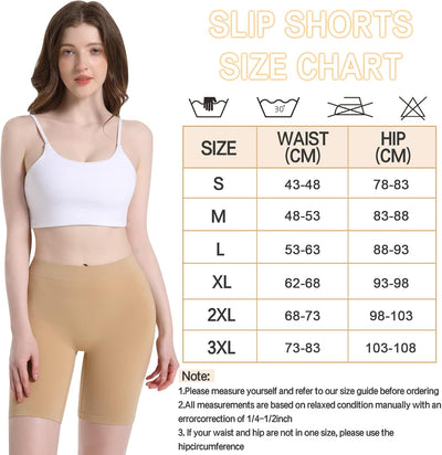 Damen Shorts Radlerhose Kurze, 3er Pack Anti Scheuern Unterhose für unter Kleider, Nahtlos Hohe Tail