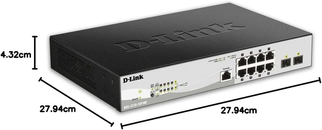 D-Link 10/100/1000BASE-T PoE + 2 1G SFP-Anschlüsse L2 Management Switch