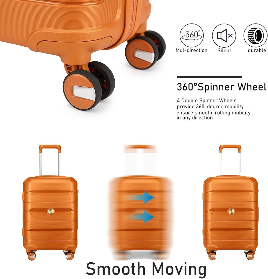 Sea choice Hartschalen Koffer Trolley Erweiterbar Kabinen Handgepäck 100% PP Leicht Reisekoffer mit