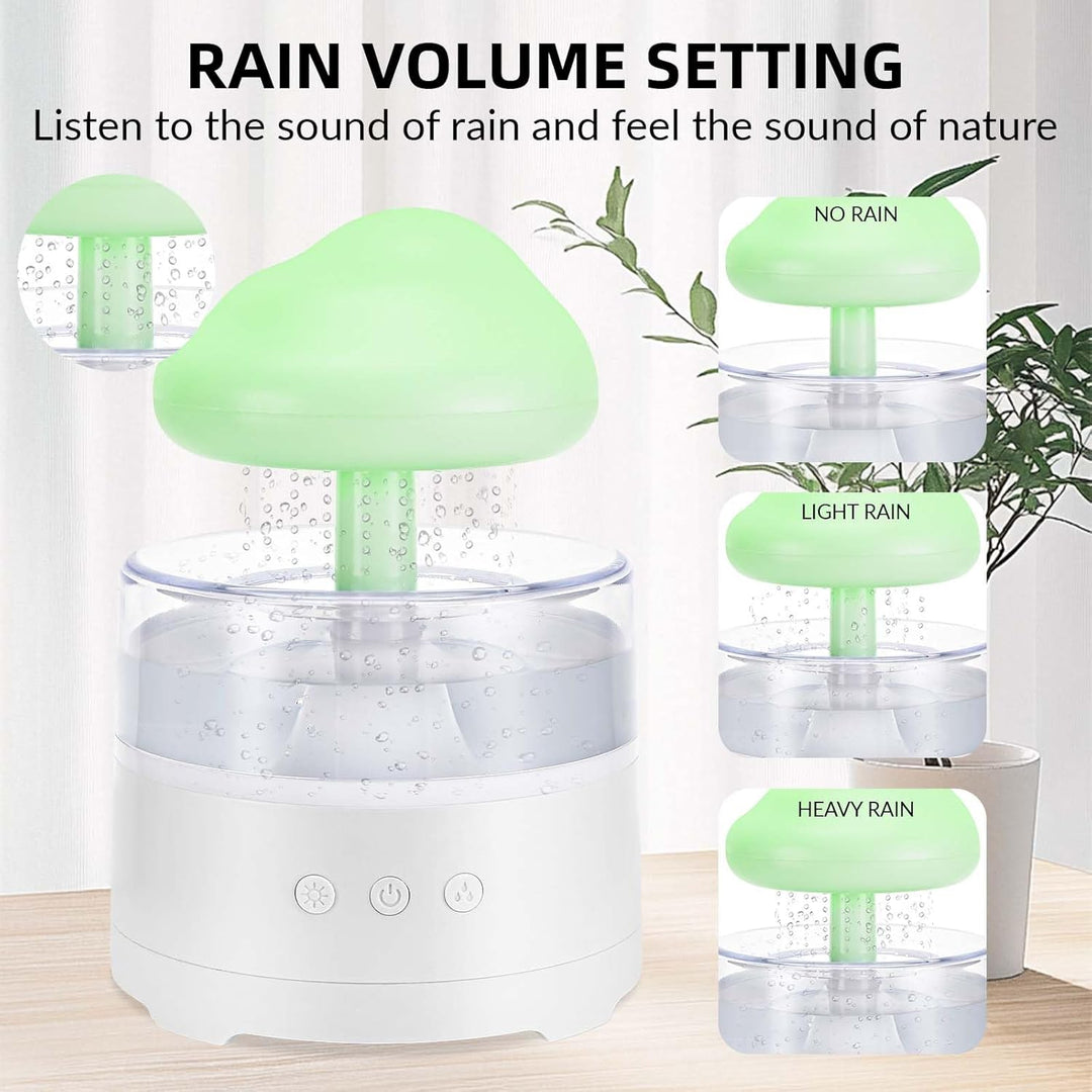 Regen Wolken Luftbefeuchter 400ML Wasser-Tropfpilz-Luftbefeuchter Mit 3 Modi Und 7 Farben, LED-Licht