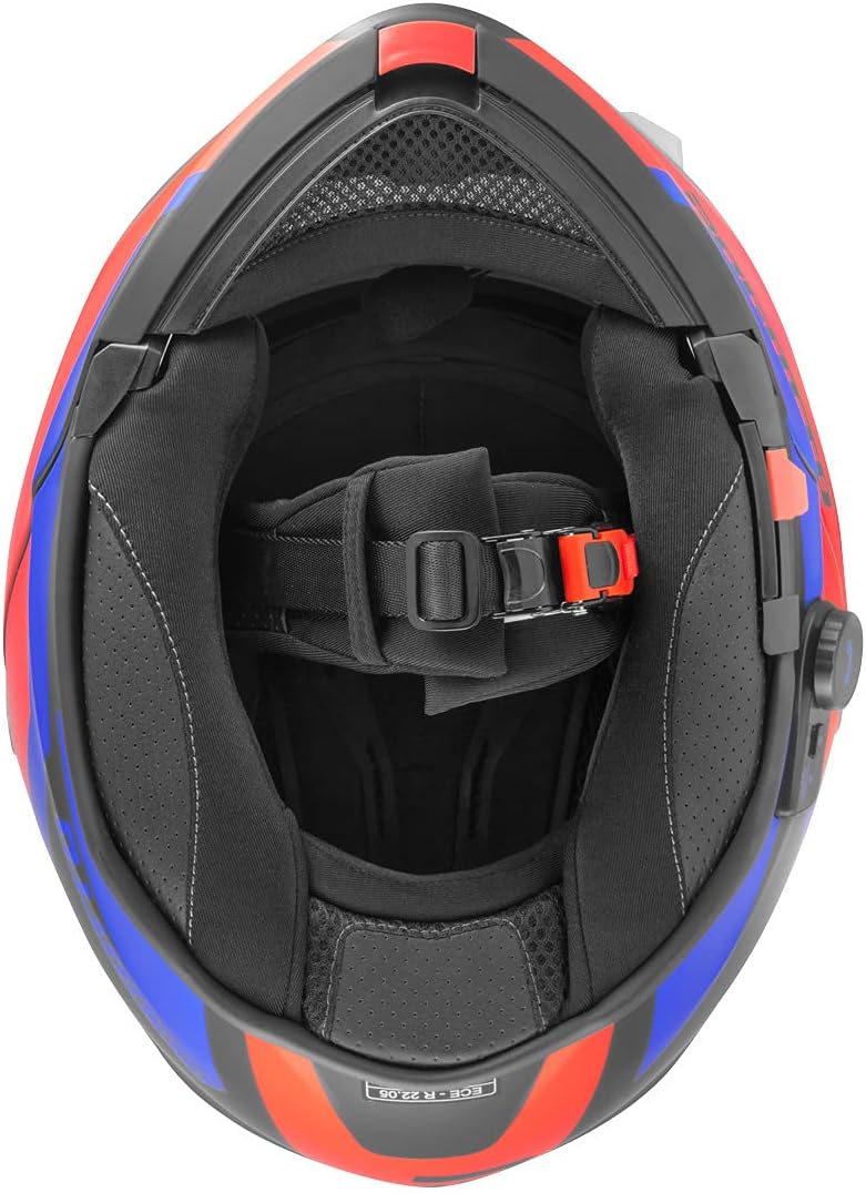 Bogotto V271 BT Zabu Bluetooth Klapphelm S Schwarz/Rot/Blau, S Schwarz/Rot/Blau