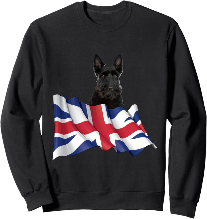 Union Jack Flag Dog Scottish Terrier Sweatshirt