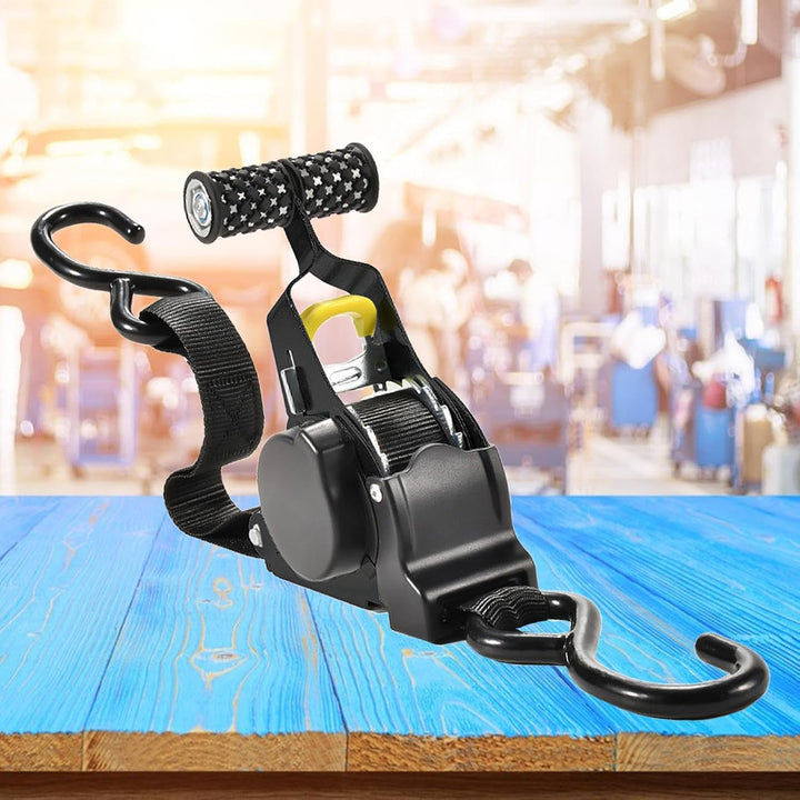 Retractable Ratchet Straps, Auto Retracting Ratcheting Tie Down Belts, 6.69x12.99 Inches Conveneint