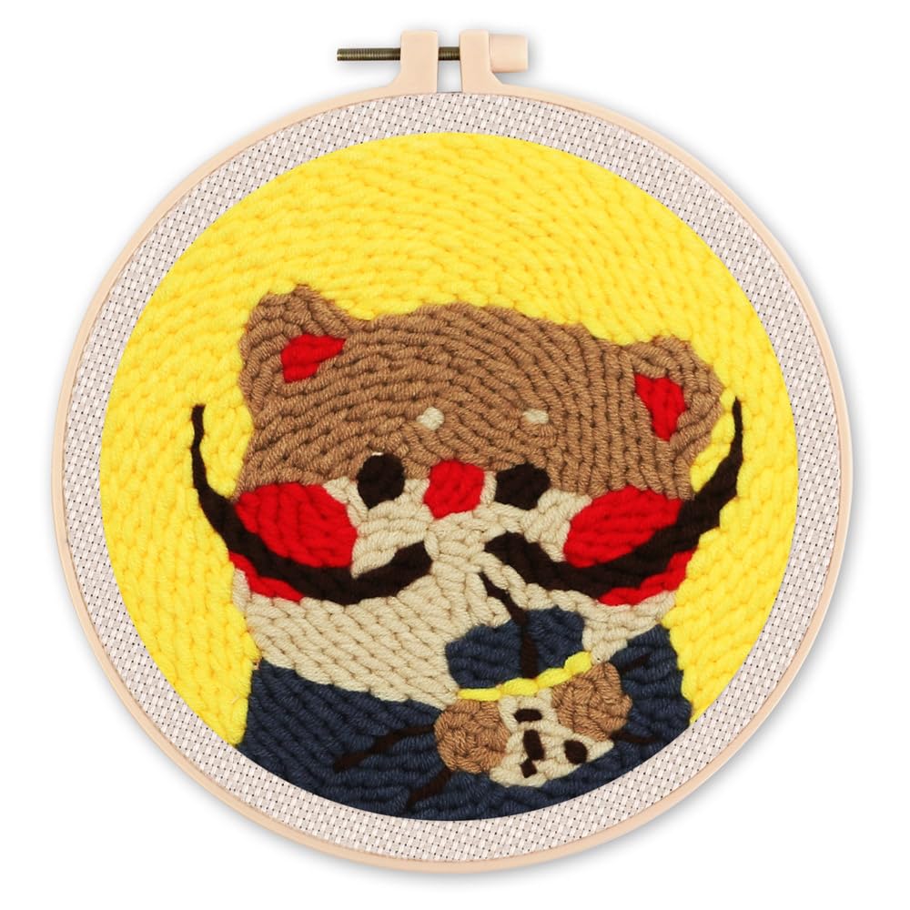 Figured'Art Punch Needle Set für Erwachsene - Stickerei, ideal für Anfänger - Kitty Dali mit Bubble