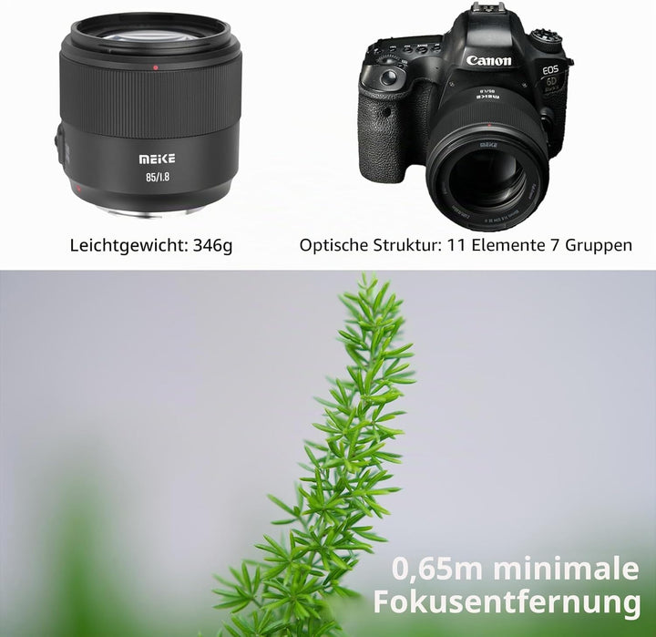 Meike 85 mm F1.8 SE Mark II STM AF Vollformat Autofokus Medium Teleobjektiv Hohe Auflösung 8K Portra