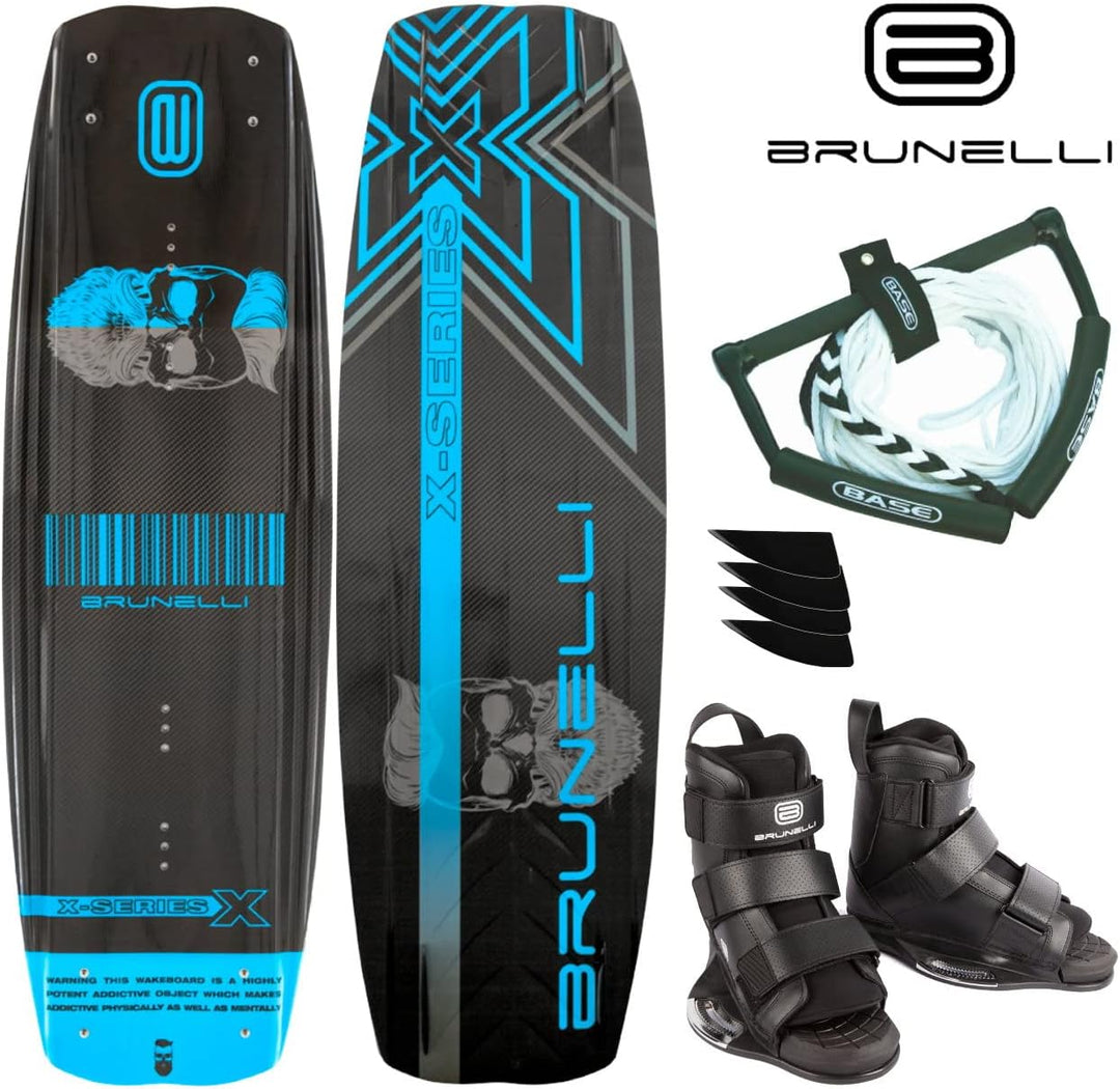 Brunelli Carbon Wakeboard Package 138 cm Wake Binding Wakeboardbindung XL (43-47), XL (43-47)